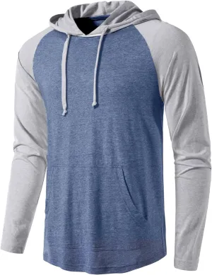 SIR7 Men's Gym Workout Active Long Sleeve Pullover Lightweight Hoodie Casual Hooded Sweatshirts