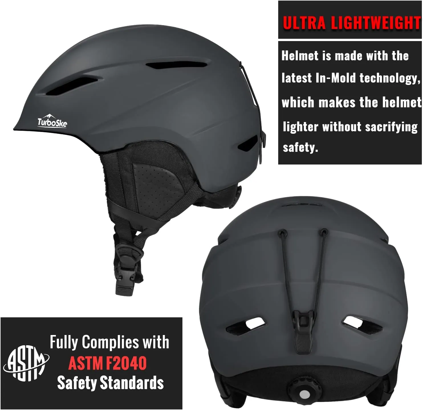 Ski Helmet - Audio Compatible and Lightweight, ASTM Standard for Men, Women and Youth