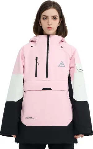Ski Jacket Snowboard Anorak Coat Pullover Baggy Snow Hooded Insulated Hoodie Waterproof Warm for Women Men