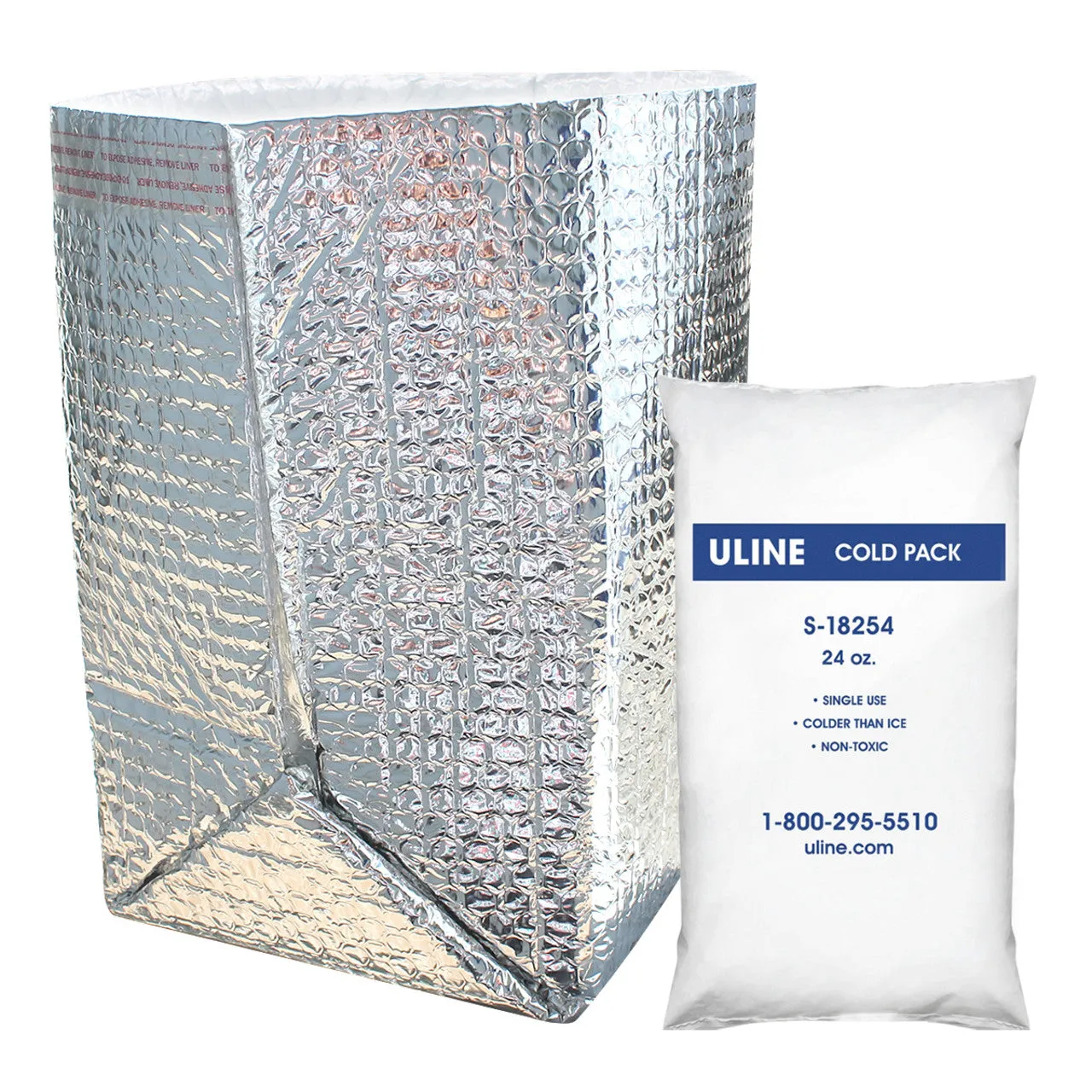 Small Insulated Shipping Liner With Cold Gel Pack - 10" x 10" x 10" - For Larger Bags of Candy & Cookies