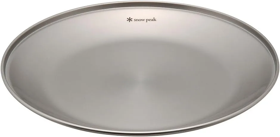 Snow Peak Tableware Plate, TW-034, Stainless Steel, Lightweight for Camping Everyday Use, Made in Japan, Lifetime Product Guarantee