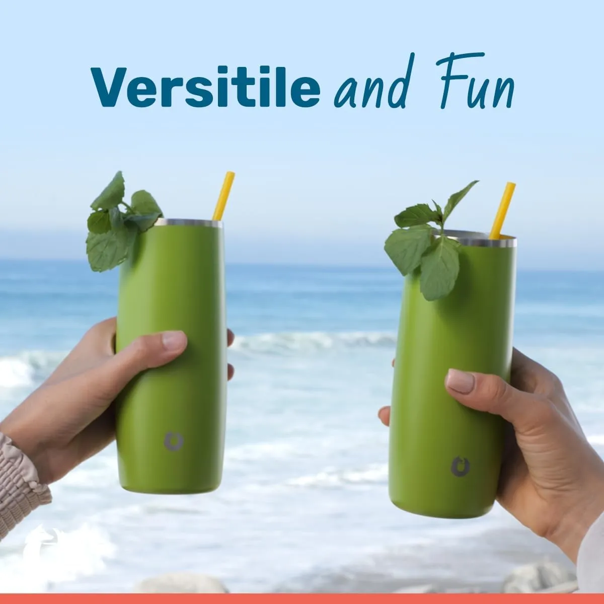 SNOWFOX Premium Vacuum Insulated Stainless Steel Cocktail Glass / Drink Tumbler, Set of 2, Drinks Stay Icy Cold, Thermal Highball Glasses, Elegant Home Entertaining, Classic Barware, 14.5 oz