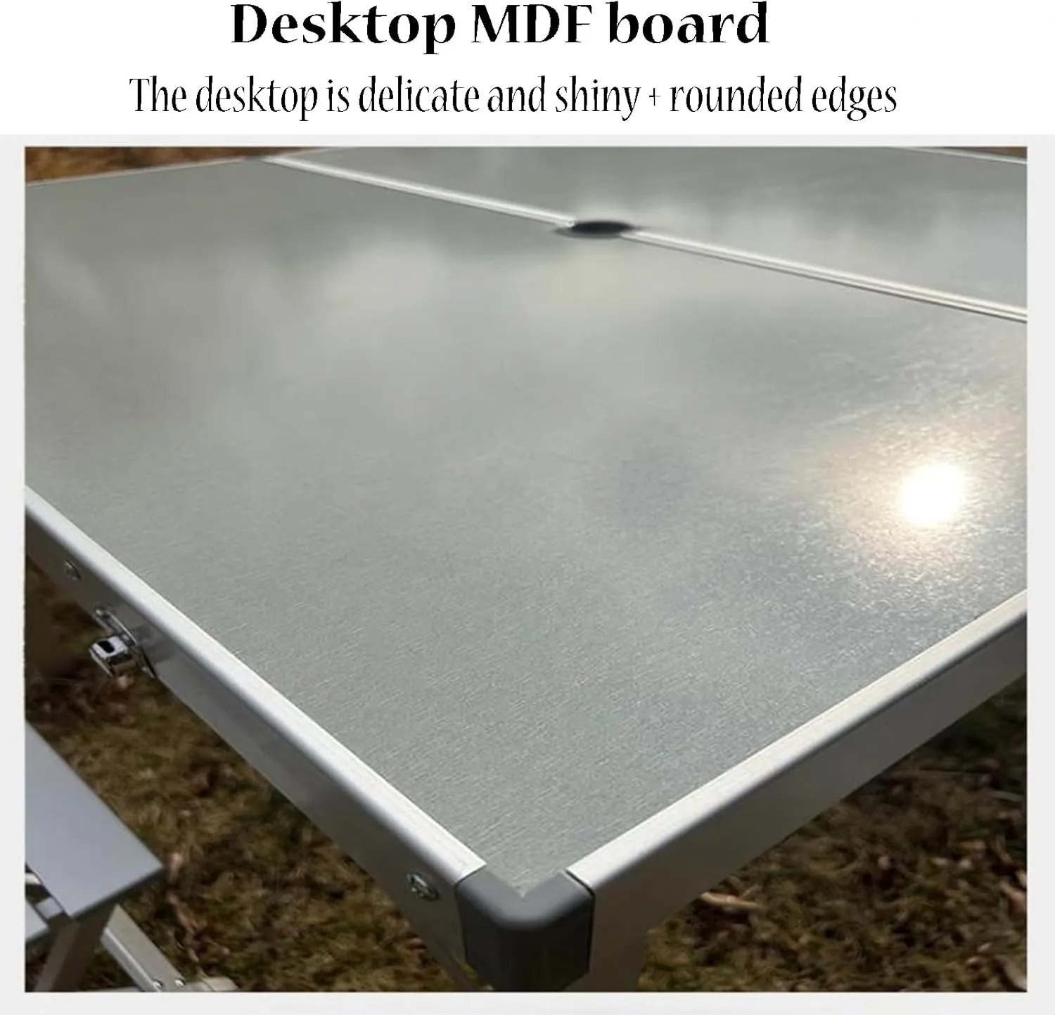 SOBOUR Folding Camping Table Square-Shaped Picnic Table Aluminum Alloy Camping Table Roll Up Desktop with Storage Bag for Outdoor