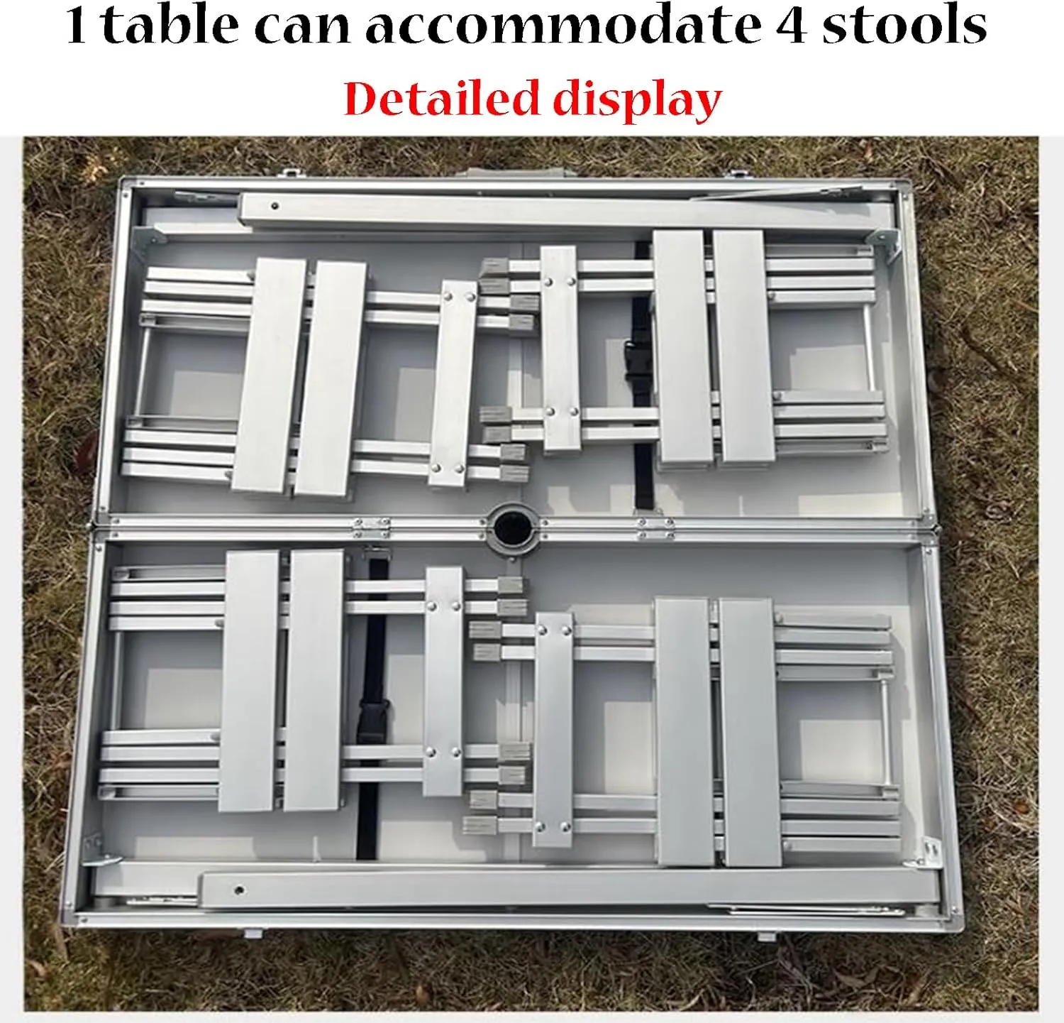 SOBOUR Folding Camping Table Square-Shaped Picnic Table Aluminum Alloy Camping Table Roll Up Desktop with Storage Bag for Outdoor