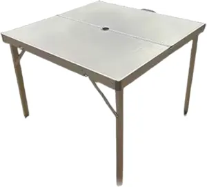 SOBOUR Folding Camping Table Square-Shaped Picnic Table Aluminum Alloy Camping Table Roll Up Desktop with Storage Bag for Outdoor