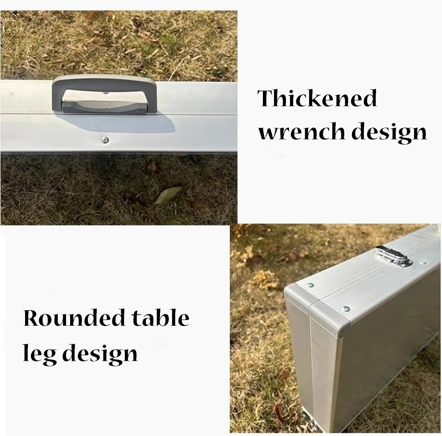 SOBOUR Folding Camping Table Square-Shaped Picnic Table Aluminum Alloy Camping Table Roll Up Desktop with Storage Bag for Outdoor