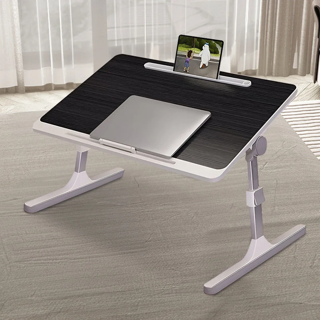 SOGA 2X 60x40cm Portable Black Adjustable Foldable Laptop and Study Table