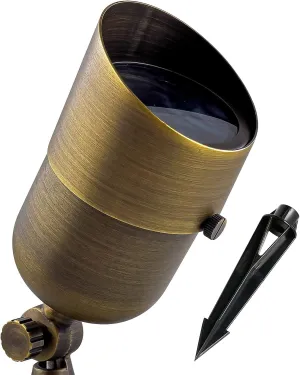 Solid Brass Spot Lights Outdoor 101-12V Low Voltage Landscape Lights, Bronze Heavy Duty Outdoor Landscape Lighting for Home, Uplights with Ground Stake Without Bulb (1 Pack)
