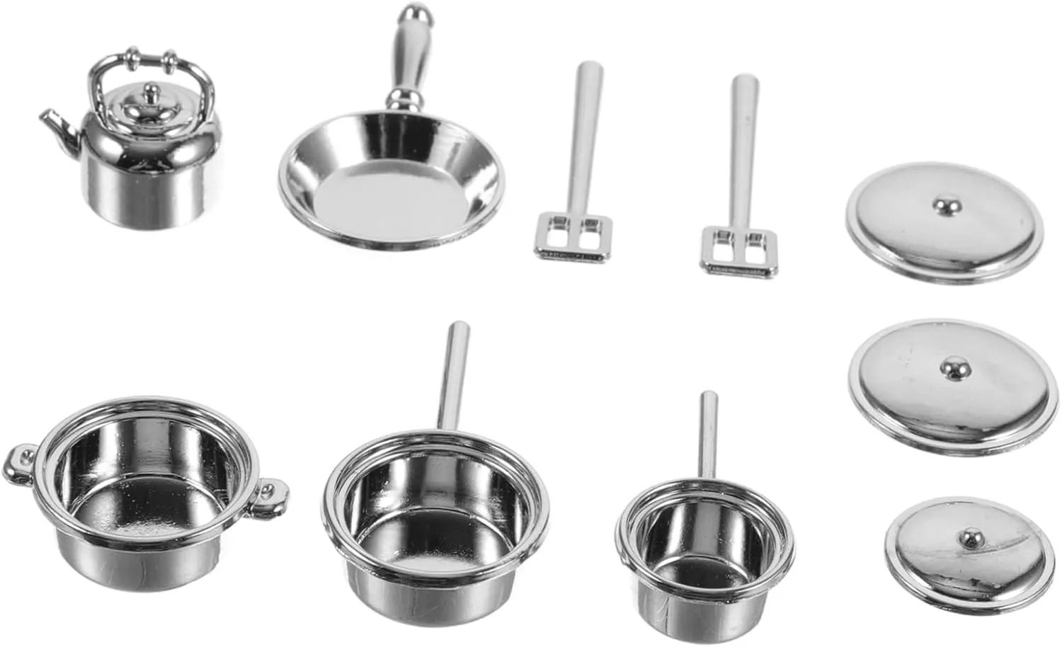 Sosoport 5sets Mini Kitchenware Dollhouse Kitchen Utensils Miniature Cooking Accessories for Home Decor Lightweight and Safe Kitchen Models for Collectors and Enthusiasts 10pcs*5