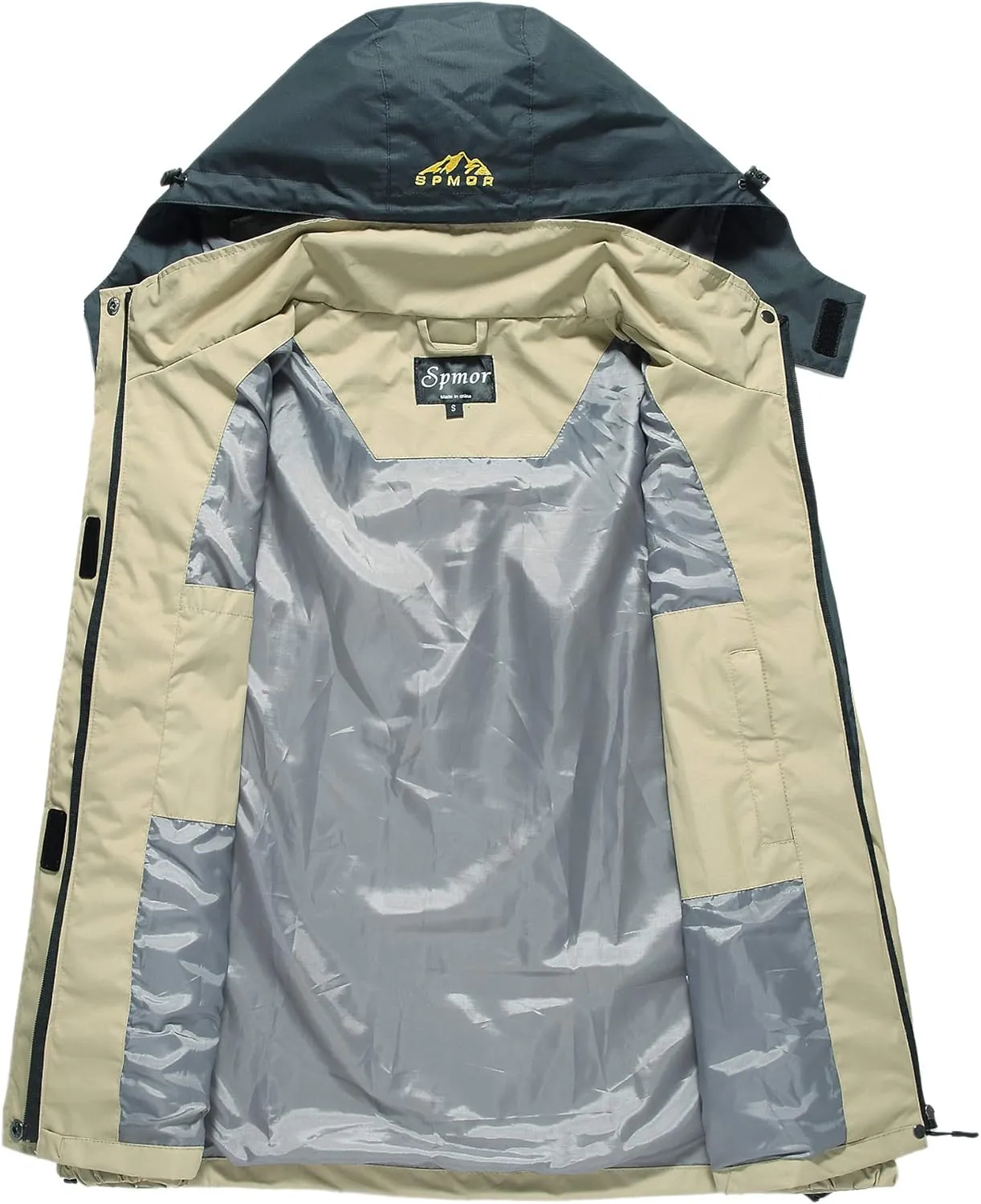 Spmor Women's Waterproof Rain Jacket Windproof Hooded Windbreaker Lightweight Raincoat