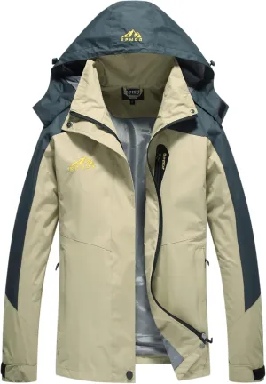 Spmor Women's Waterproof Rain Jacket Windproof Hooded Windbreaker Lightweight Raincoat