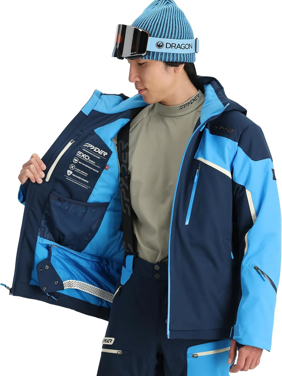 Spyder Men's Leader Insulated Hooded Ski Snow Jacket