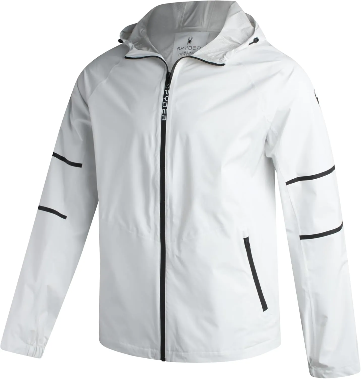 Spyder Mens Rain Jacket - Waterproof Lightweight Hooded Windbreaker, Outerwear Jacket for Golf, Hiking and Outdoor (S-XL)