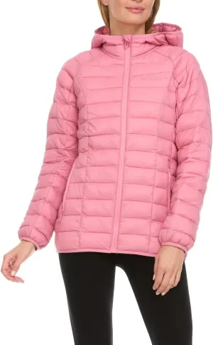Spyder Packable Puffer Jacket Womens with Hood, Lightweight Full Zip Winter Quilted Womens Puffer Coat