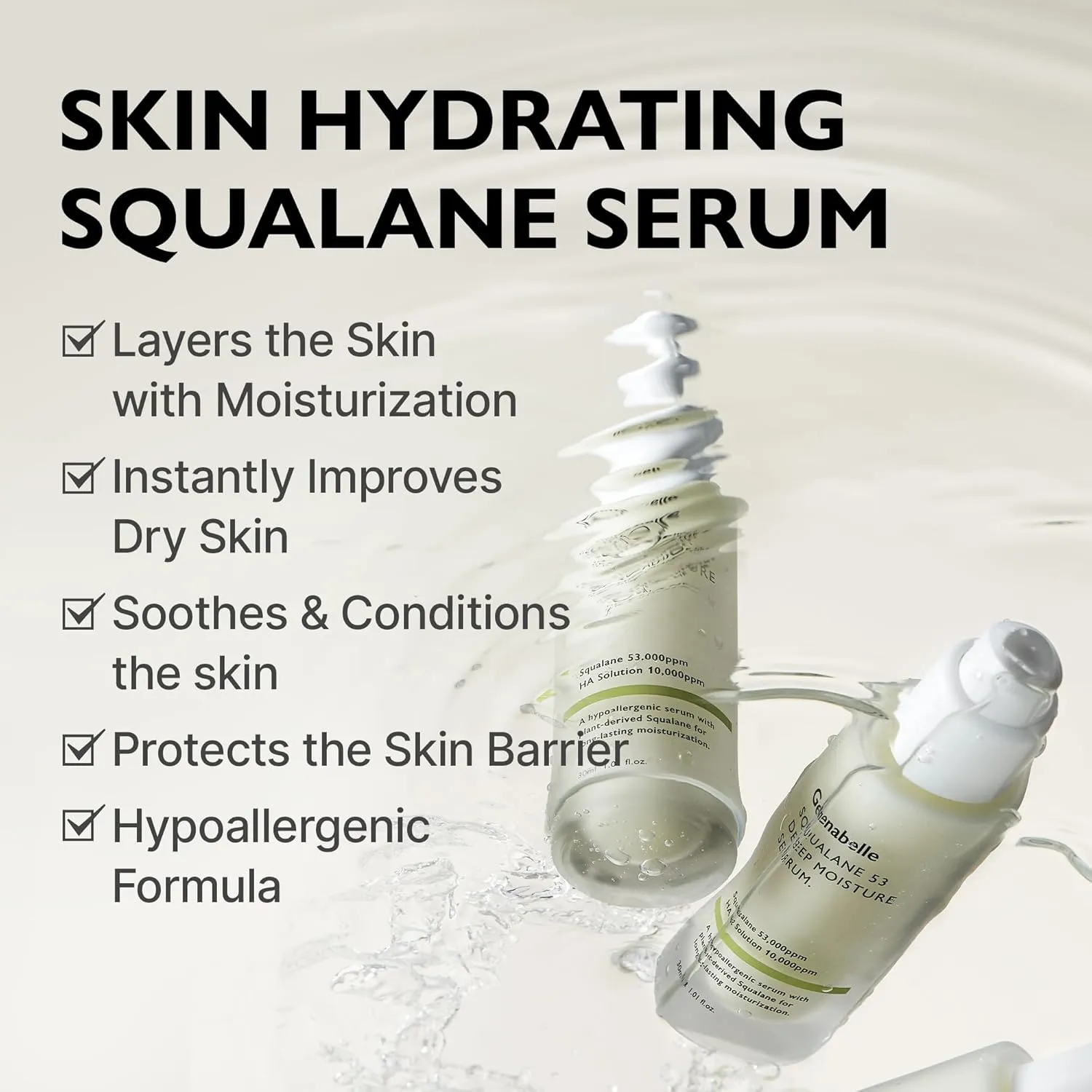 Squalane 53 Deep Moisture Serum– Hydrating Serum with Plant-Based Squalane, Pine Exosomes for Long-Lasting Moisture, Skin Barrier & Radiance