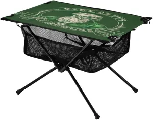 St Patrick's Day Portable Folding Camping Table, Compact Lightweight Beach Table with Carrying Bag for Outdoor Picnics, BBQs, Camp