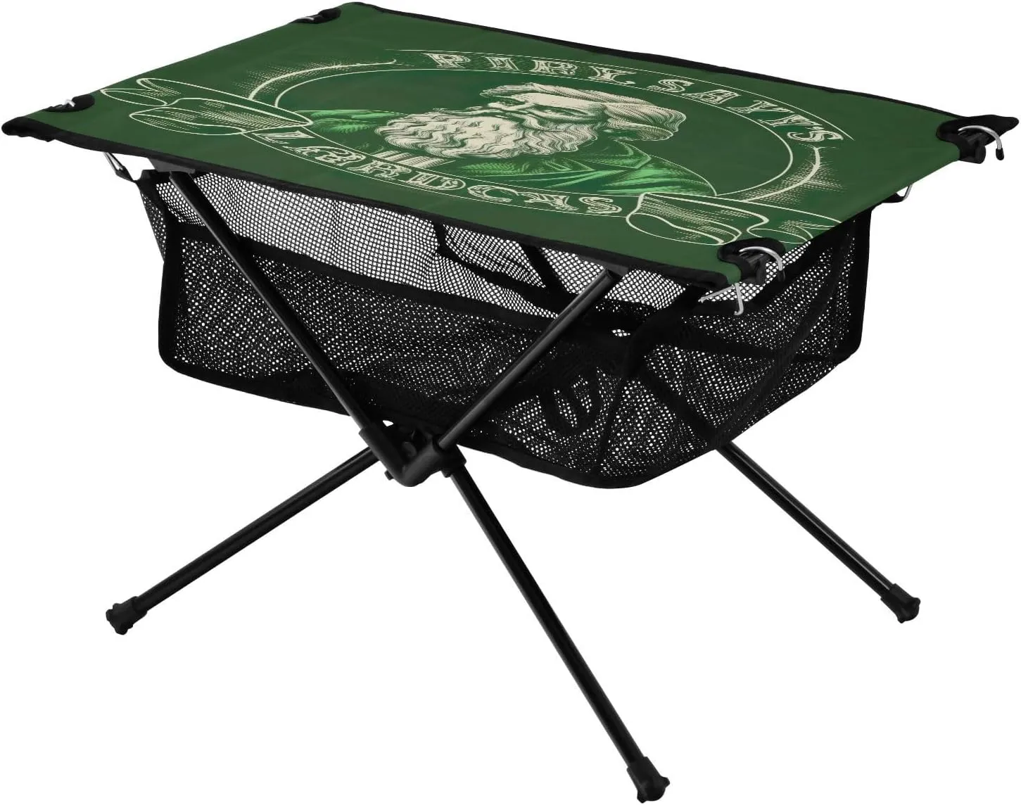 St Patrick's Day Portable Folding Camping Table, Compact Lightweight Beach Table with Carrying Bag for Outdoor Picnics, BBQs, Camp