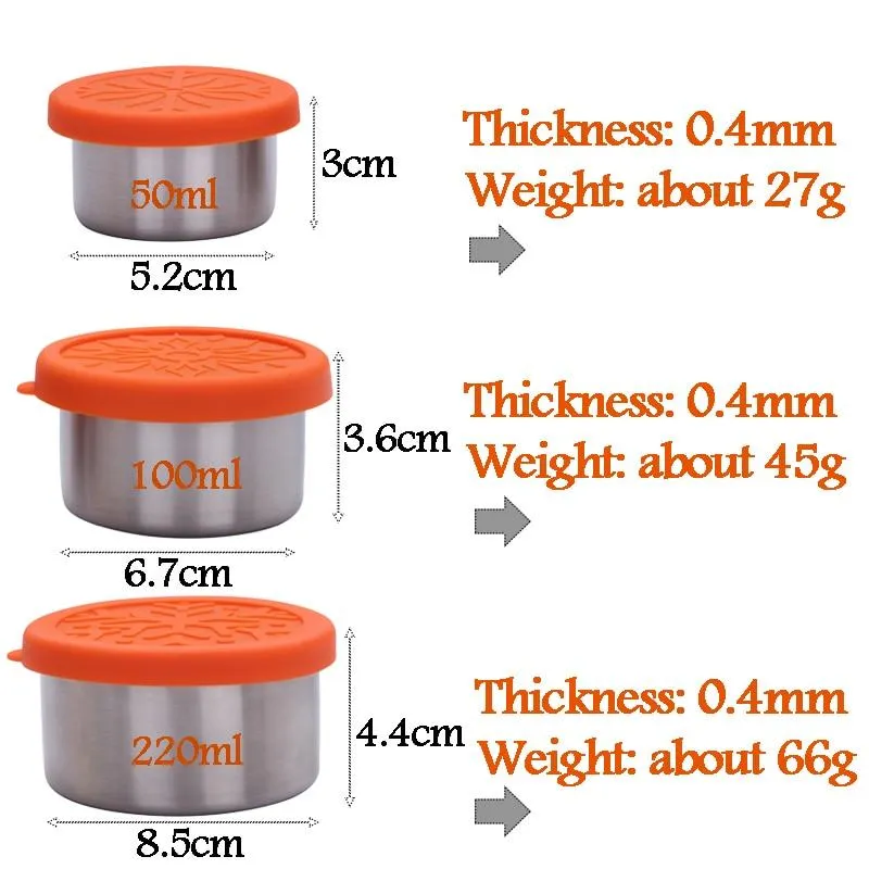 Stainless Steel and Silicone  Containers