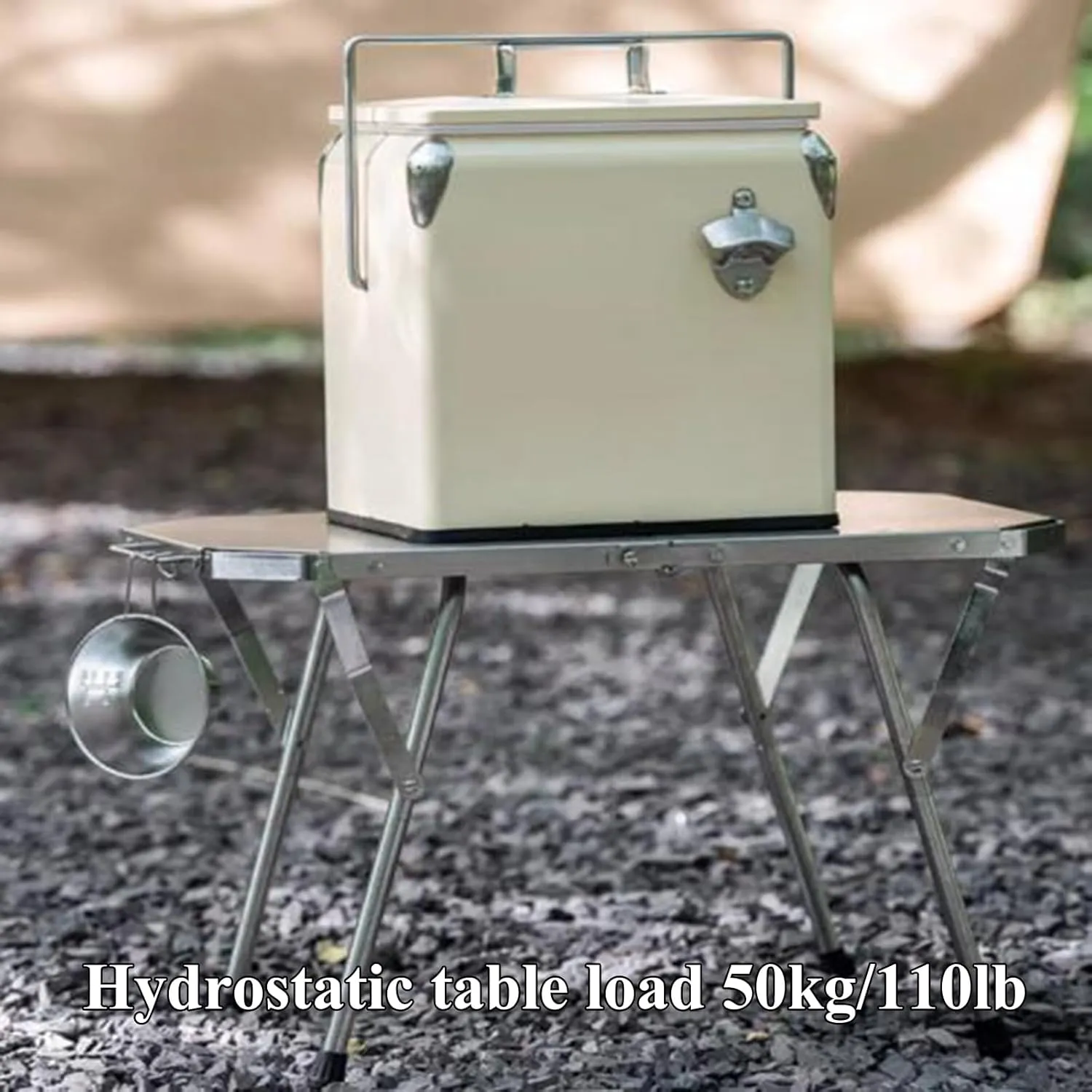 Stainless Steel Camping Table Adjustable Camping Table Foldable Picnic Table Roll Up Table Top with Carry Bag for Outdoor