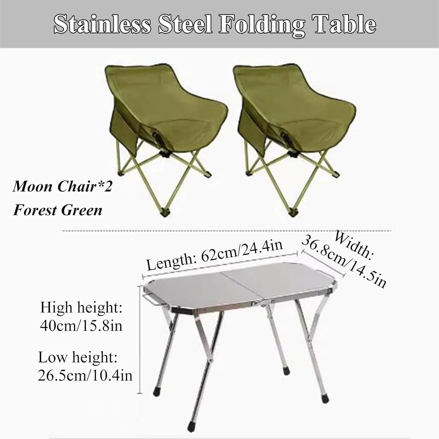 Stainless Steel Camping Table Adjustable Camping Table Foldable Picnic Table Roll Up Table Top with Carry Bag for Outdoor