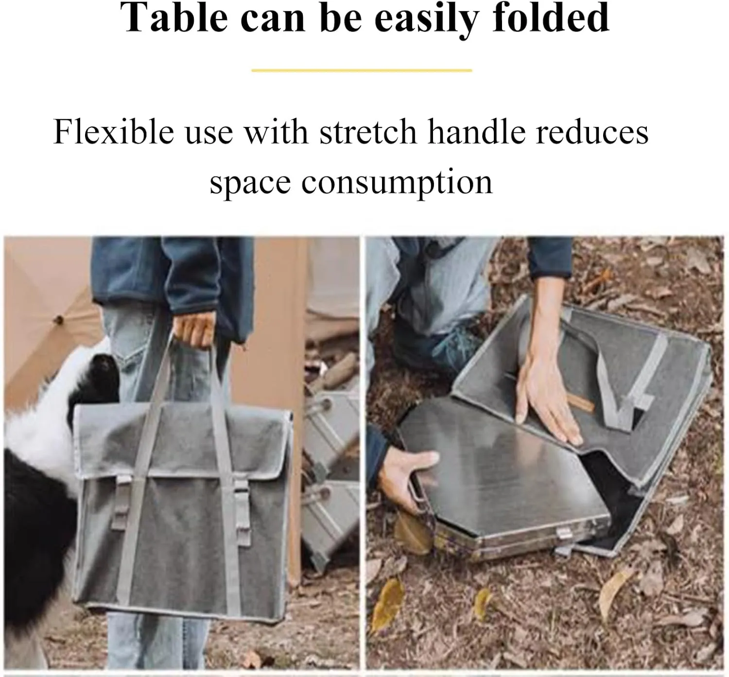 Stainless Steel Camping Table Adjustable Camping Table Foldable Picnic Table Roll Up Table Top with Carry Bag for Outdoor
