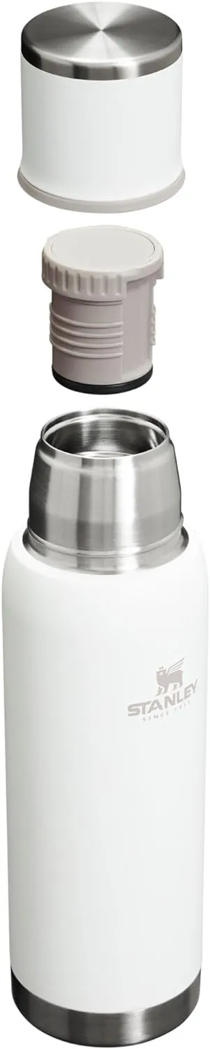 Stanley Adventure-To-Go Vacuum Bottle 1.1 qt | Wide Mouth with Leakproof Cup Lid | Keep Drinks Hot or Cold | Packable for Travel | Insulated Stainless Steel Thermos | BPA-Free | Frost