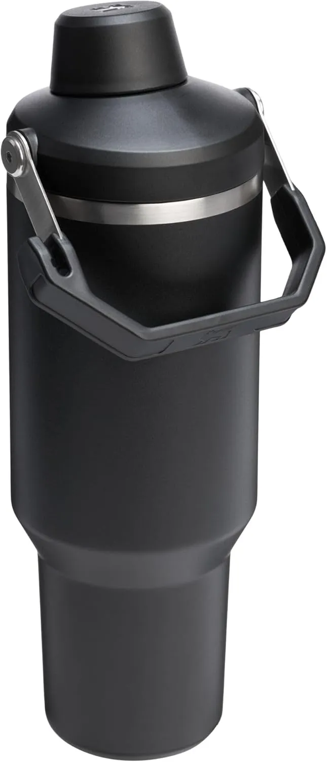 Stanley IceFlow 2.0 Fast Flow Tumbler with Handle 40 oz | Twist On Angled Spout Lid | Leakproof Water Bottle | Insulated Stainless Steel | BPA-Free | Black 2.0