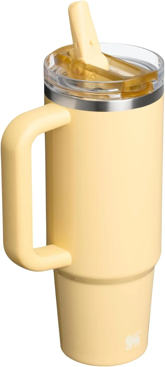 Stanley Quencher ProTour Flip Straw Tumbler with Leakproof Lid 30 oz | Built-In Straw and Handle | Cup Holder Compatible for Travel | Insulated Stainless Steel Cup | BPA-Free | Butter Gloss