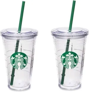 Starbucks Grande Insulated Travel Tumbler 16 OZ Double Wall Acrylic 2 Pack Set