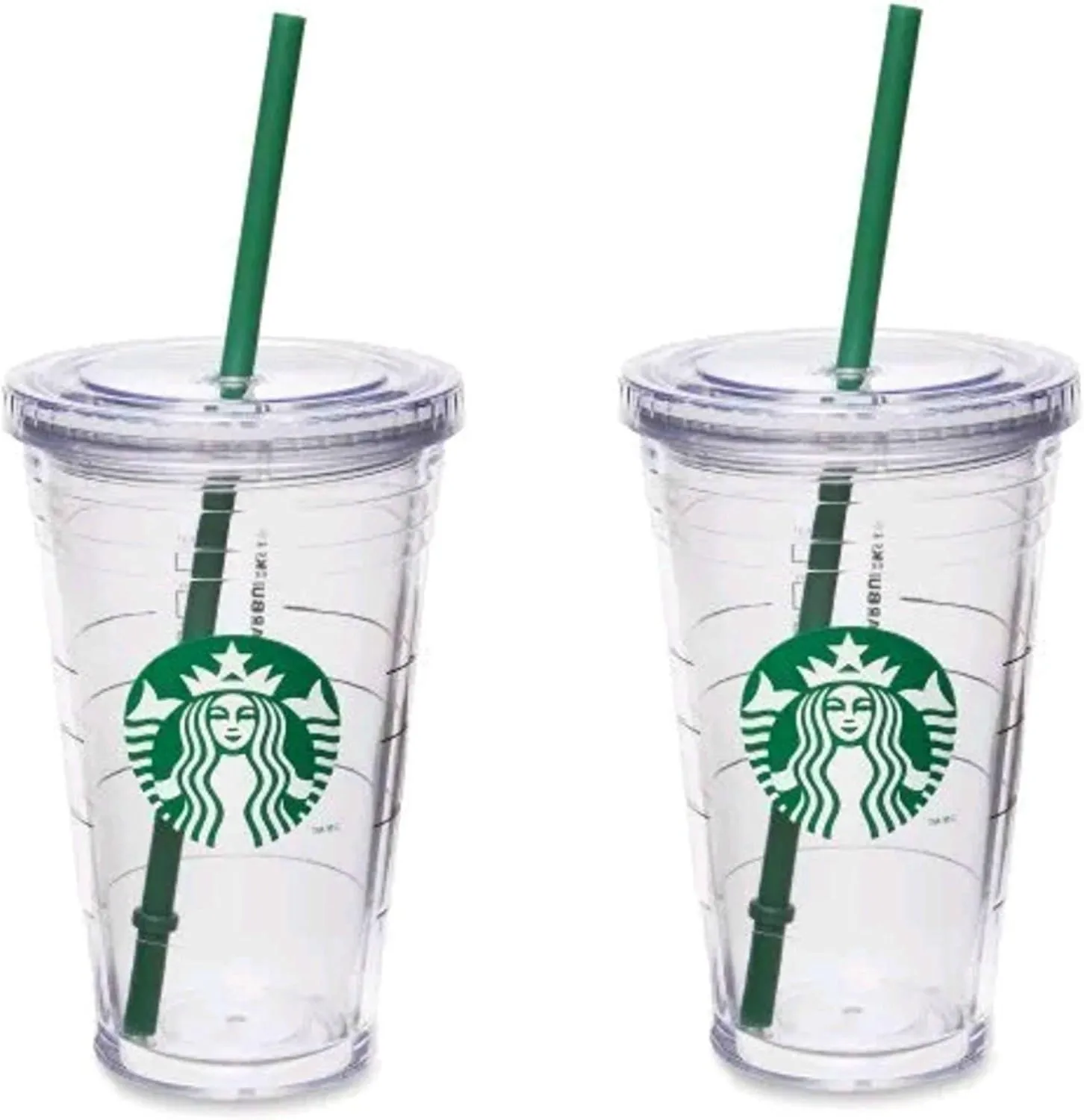Starbucks Grande Insulated Travel Tumbler 16 OZ Double Wall Acrylic 2 Pack Set