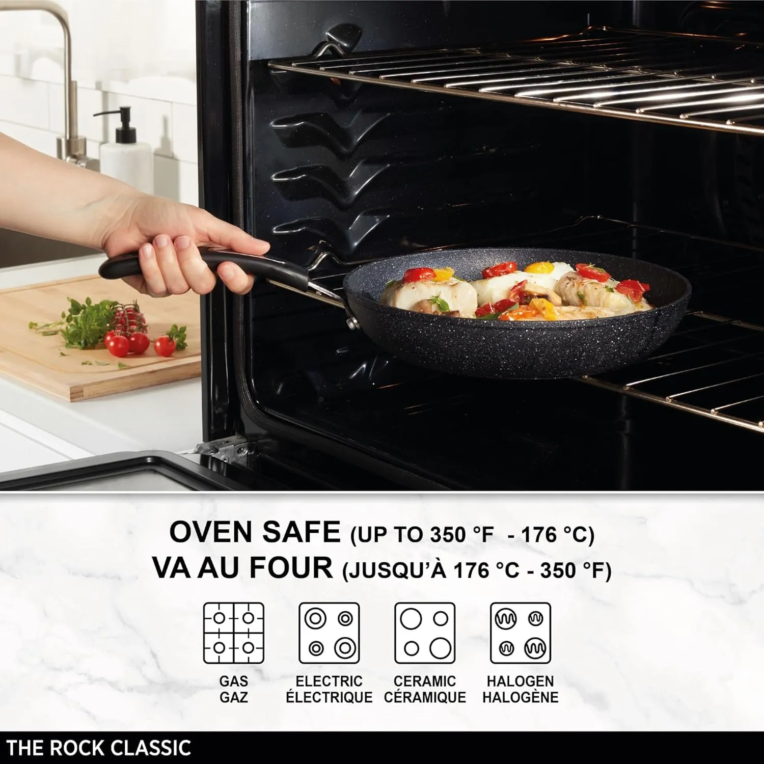 Starfrit The Rock 16cm (6.5") Non-Stick Egg Fry Pan - Durable Forged Aluminum - Oven Safe - PFOA Free - Easy to Clean - Black