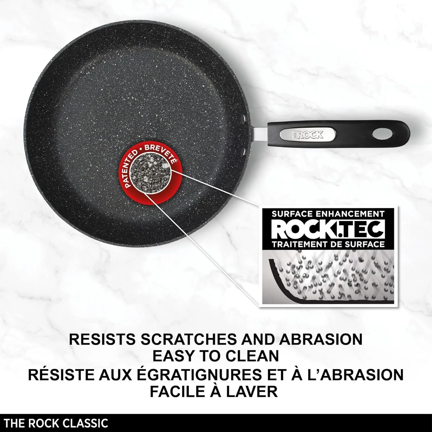 Starfrit The Rock 16cm (6.5") Non-Stick Egg Fry Pan - Durable Forged Aluminum - Oven Safe - PFOA Free - Easy to Clean - Black