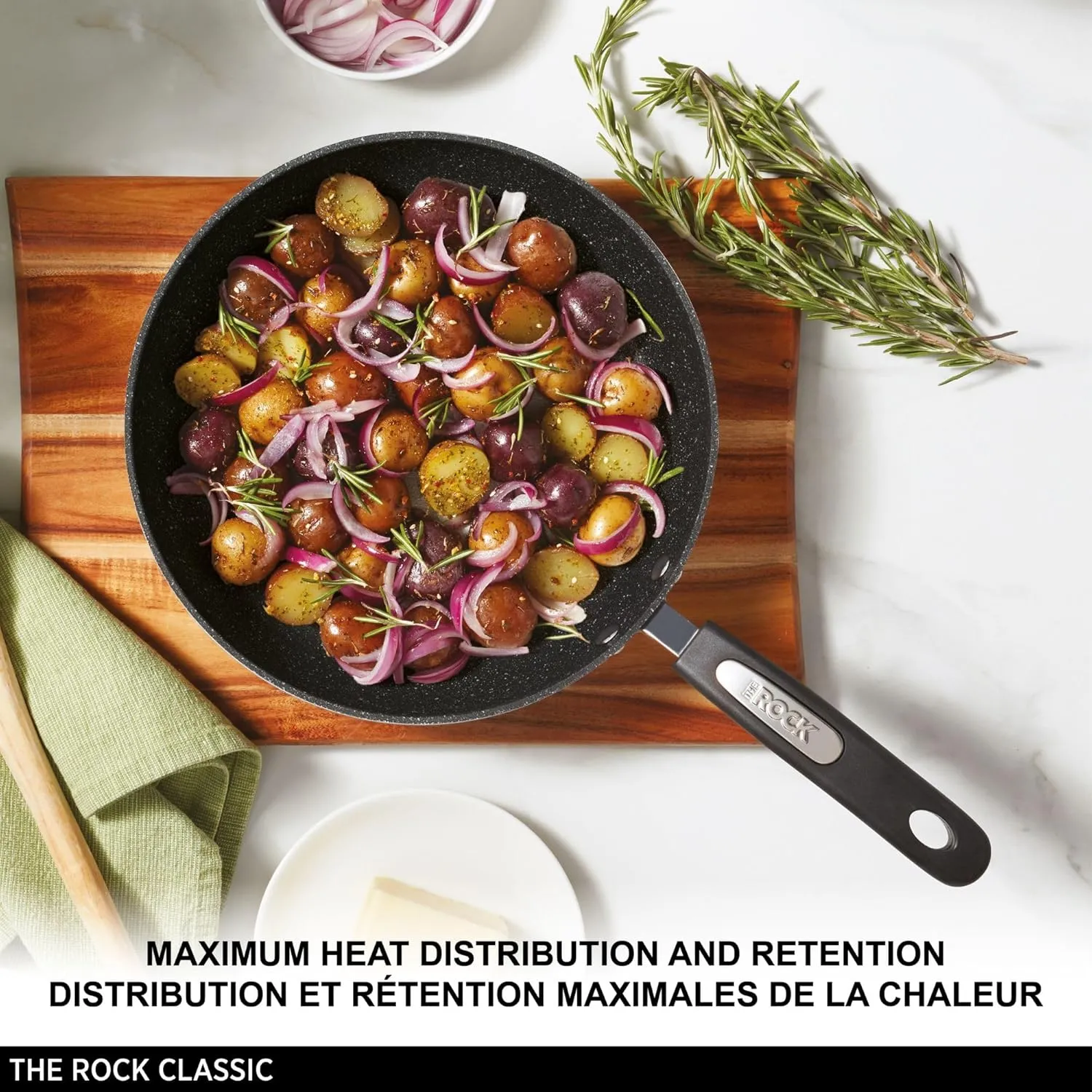 Starfrit The Rock 16cm (6.5") Non-Stick Egg Fry Pan - Durable Forged Aluminum - Oven Safe - PFOA Free - Easy to Clean - Black
