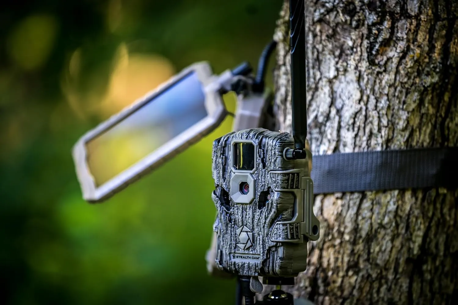 Stealth Cam Durable Sol-Pak Solar Battery Pack, 12V Solar Power Panel, Rechargeable Battery & 10ft Insulated Cable, Compatible with All Wireless/Cellular Trail Cameras - 3000 mAh