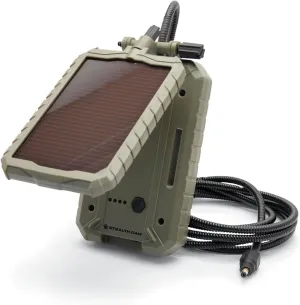 Stealth Cam Durable Sol-Pak Solar Battery Pack, 12V Solar Power Panel, Rechargeable Battery & 10ft Insulated Cable, Compatible with All Wireless/Cellular Trail Cameras - 3000 mAh