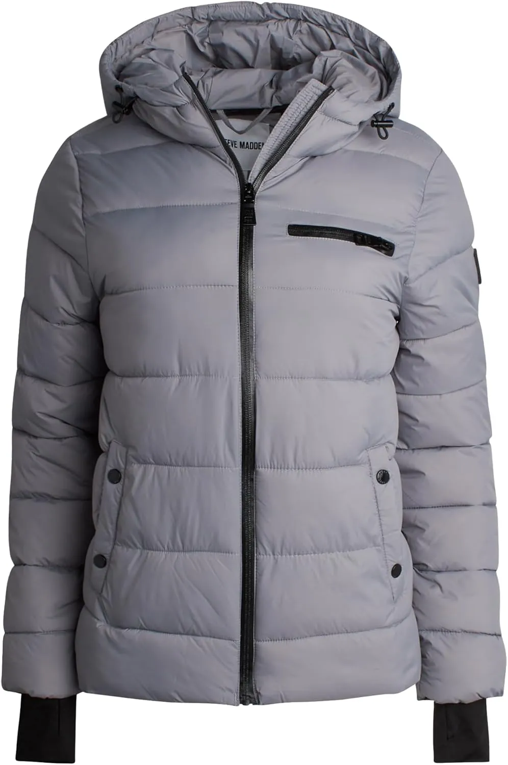 Steven Madden Women Winter Jacket - Packable Quilted Puffer Parka Coat - Hooded Outerwear Windbreaker Jacket for Women, S-XL