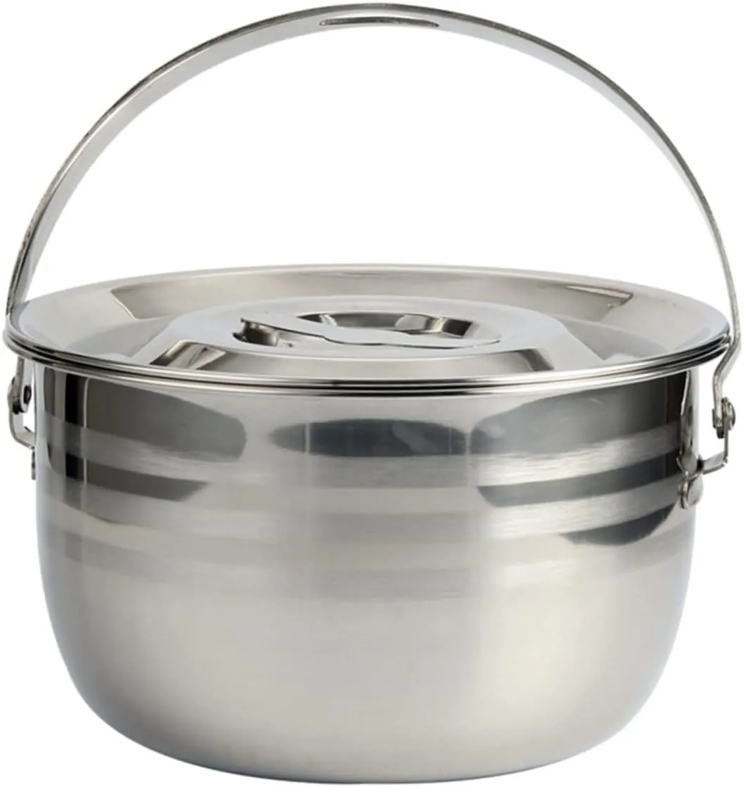 STOBAZA Non-stick Pot for Home Portable Soup Pot Stew Camping Kitchen Cookware Steel Camping Hanging