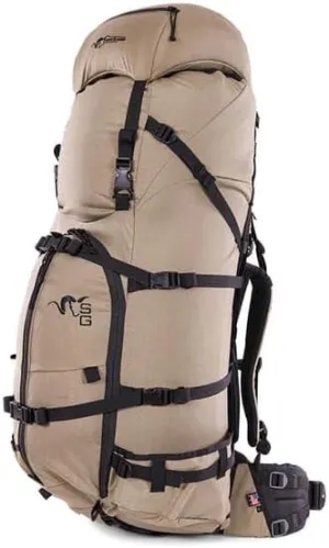 Stone Glacier Sky Guide 7900 Pack with Krux Frame, 7900 Cubic Inches, Tan, Large, 150  Pound Load, Hydration Compatible, Made in USA (50115-TN-L)