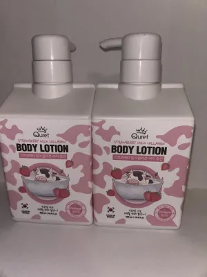 Strawberry Milk Collagen Body Lotion – Deep Moisture & Radiance, 2 x 16.9 fl oz