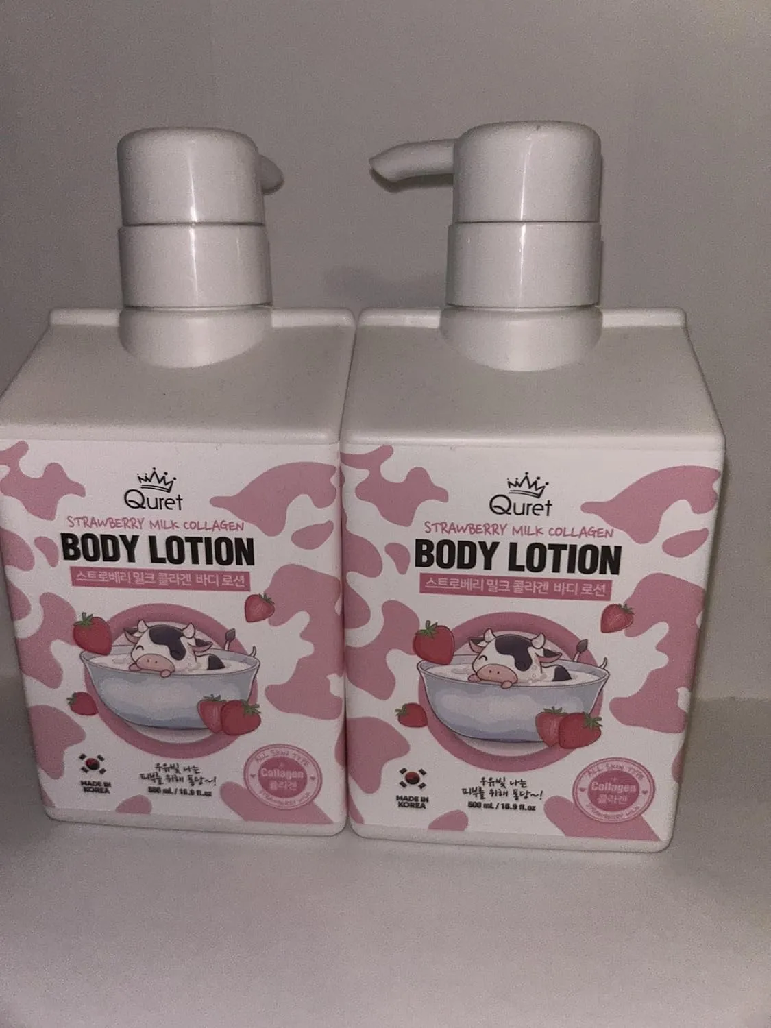 Strawberry Milk Collagen Body Lotion – Deep Moisture & Radiance, 2 x 16.9 fl oz