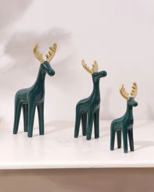 Style Modern Ceramic Deer Figurines Home Decorative Office Decor Wedding Gifts - (Pack Of 3)
