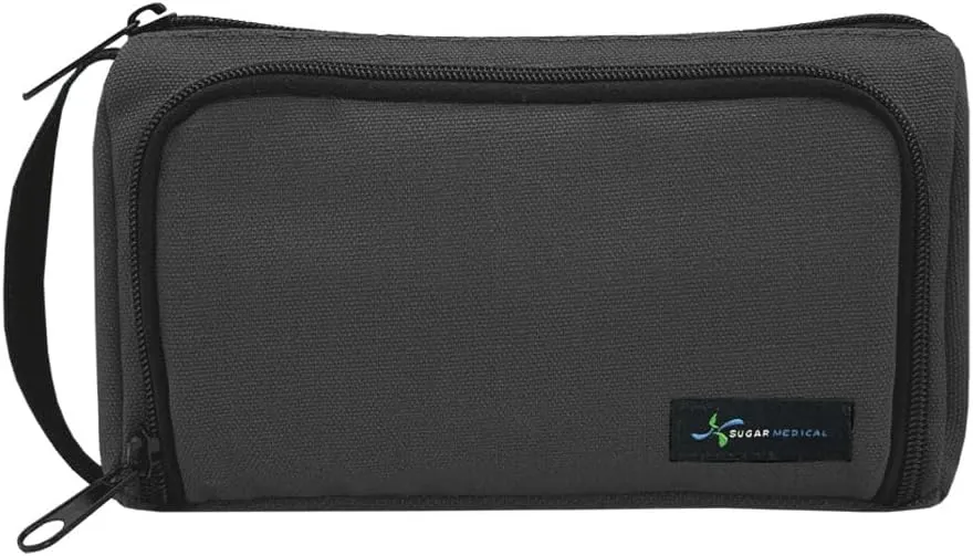 Sugar Medical Insulated Diabetes Insulin Pen Case Organizer – Diabetic Travel Bag for Insulin Pens, Glucose Meter & Supplies with Ice Pack (Black)