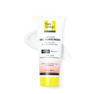 Su.n Sc.oop.. Lightweight Gel Sunscreen, SPF 50  PA    , Oil-Free with Ceramides and Rice Water, For Oily and Combination Skin