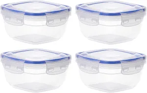 Superio Airtight Food Storage Containers with Leakproof Lids (4 Pack)- 10 Cup, 80 Oz- BPA Free Sealed Containers- Microwave, Dishwasher and Freezer Safe (2.5 Quart)