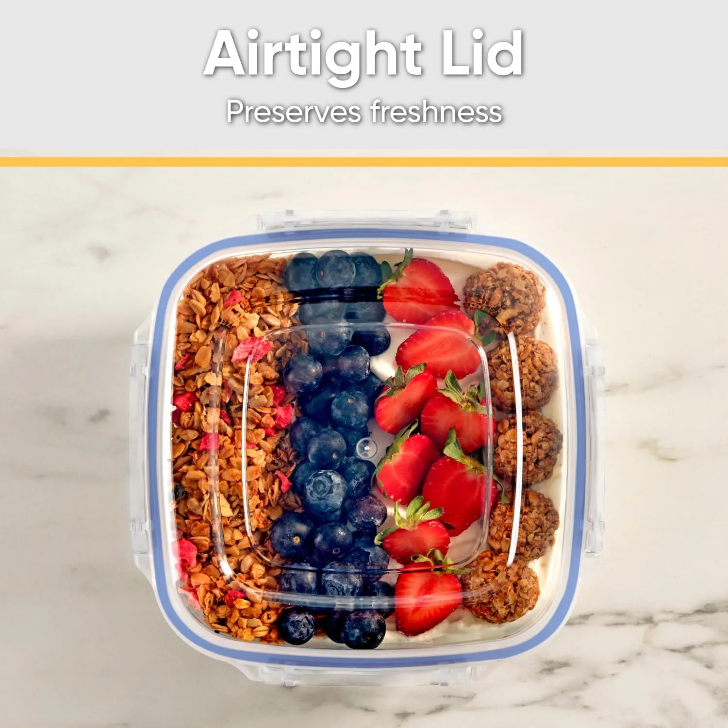 Superio Airtight Food Storage Containers with Leakproof Lids (4 Pack)- 10 Cup, 80 Oz- BPA Free Sealed Containers- Microwave, Dishwasher and Freezer Safe (2.5 Quart)