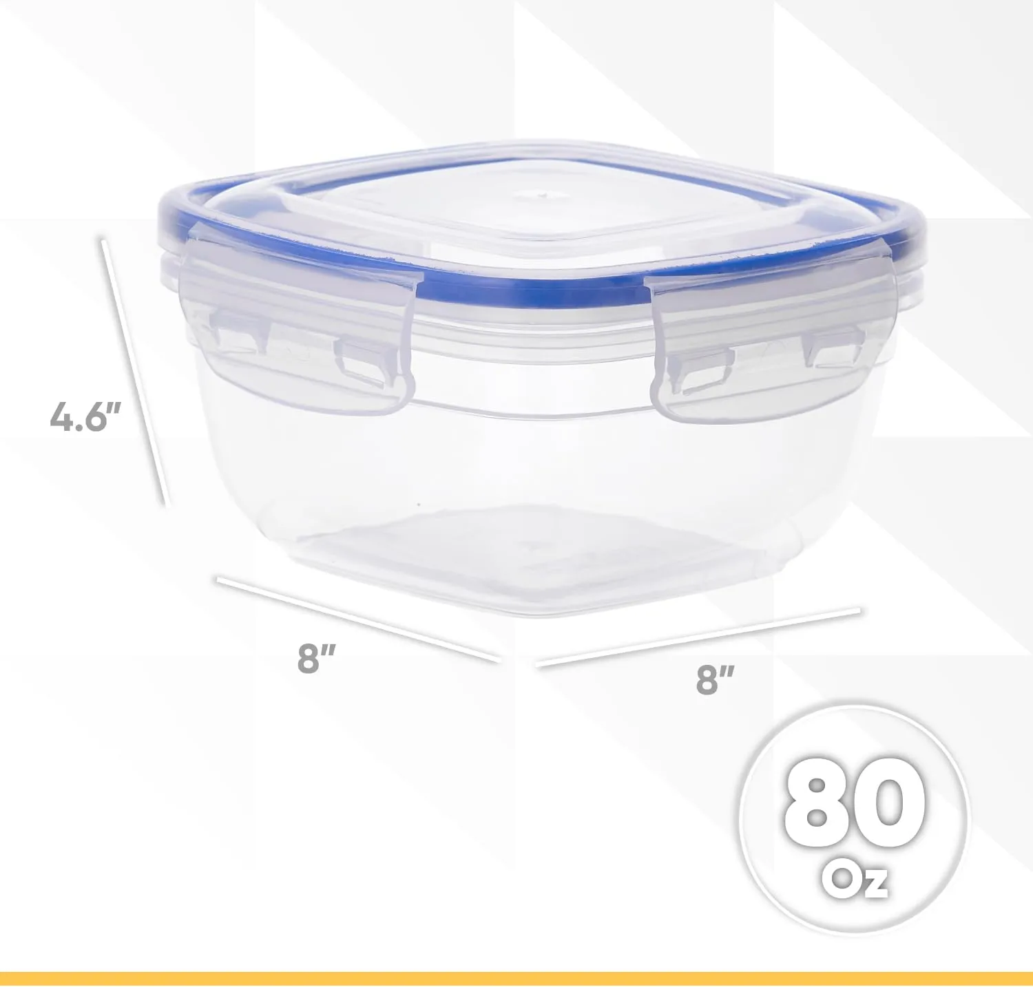 Superio Airtight Food Storage Containers with Leakproof Lids (4 Pack)- 10 Cup, 80 Oz- BPA Free Sealed Containers- Microwave, Dishwasher and Freezer Safe (2.5 Quart)