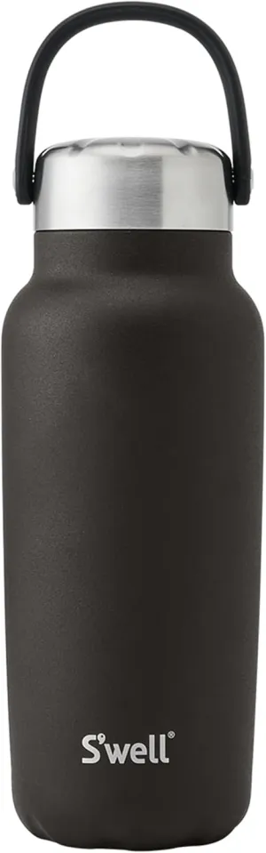 S'well Recycled Stainless Steel Explorer with Insulated Lid and Handle, 32oz, Onyx, Triple Layered Vacuum Insulated Containers Keeps Drinks Cold for 42 Hours and Hot for 10