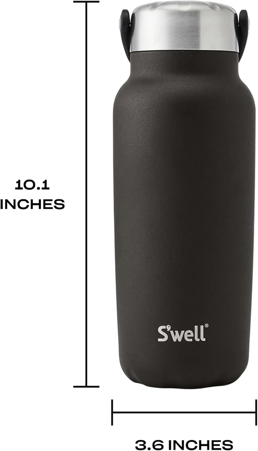 S'well Recycled Stainless Steel Explorer with Insulated Lid and Handle, 32oz, Onyx, Triple Layered Vacuum Insulated Containers Keeps Drinks Cold for 42 Hours and Hot for 10