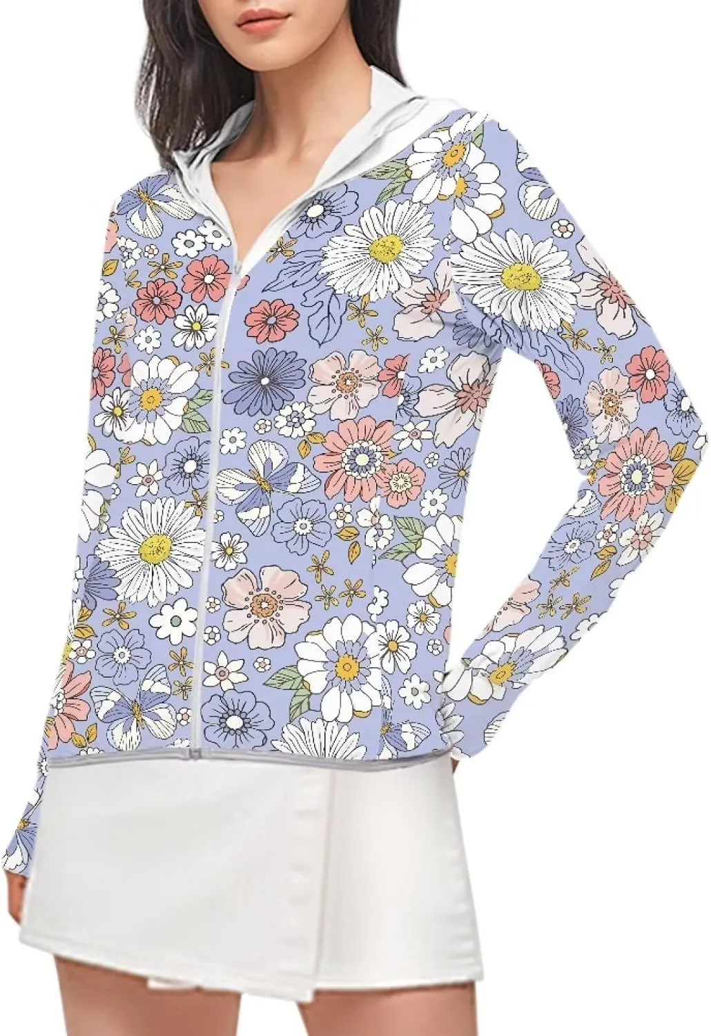 Swim Shirts Sunscreen Clothes Women's Athletic Jackets Thin Breathable Sun Protection Hooded Sport Coat S-2XL