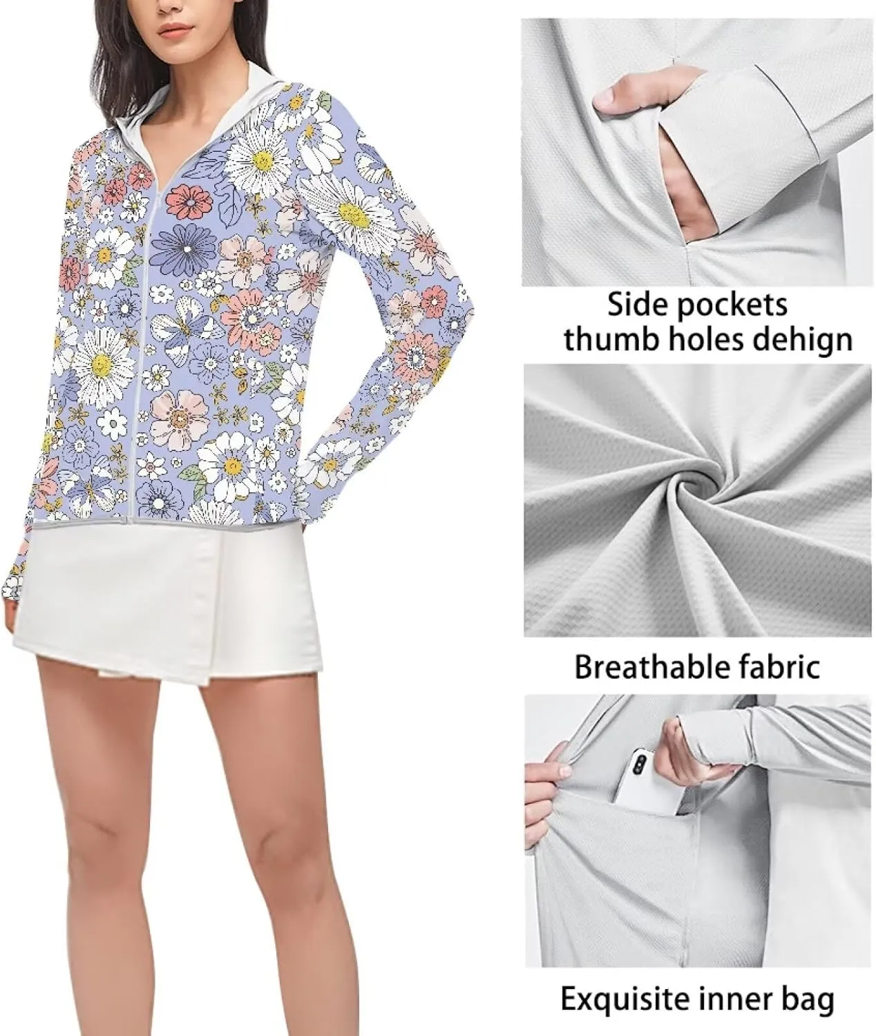 Swim Shirts Sunscreen Clothes Women's Athletic Jackets Thin Breathable Sun Protection Hooded Sport Coat S-2XL